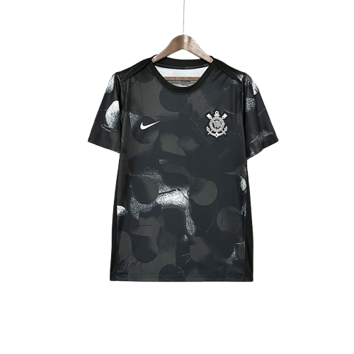 Camiseta Corinthians 25/26 Pre-Partido - Negra - Versión Aficionado