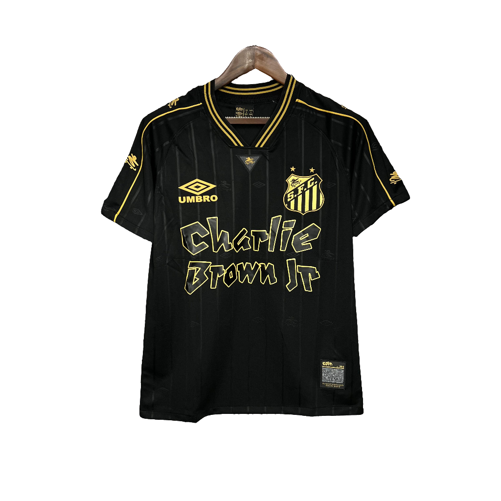Camiseta Santos 24/25 Charlie Brown JR - Negro - Versión Aficionado