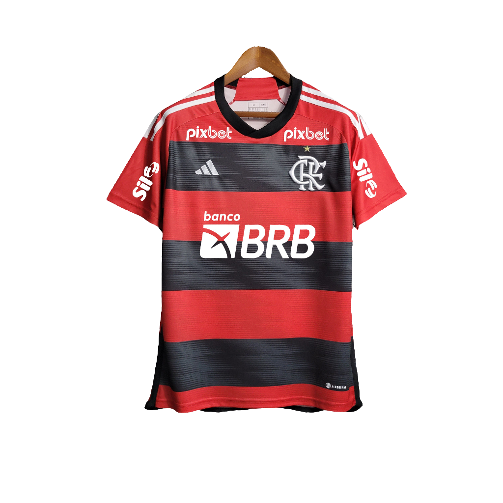 Camiseta Flamengo 23/24 I Casa - Todos los Patrocinios - Versión Aficionado
