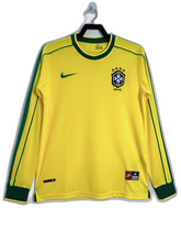 Camiseta Brasil 1998 I Casa - Manga Larga Versión Retro