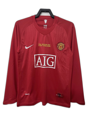 Camiseta Manchester United 07/08 I Casa - Manga Larga Versión Retro